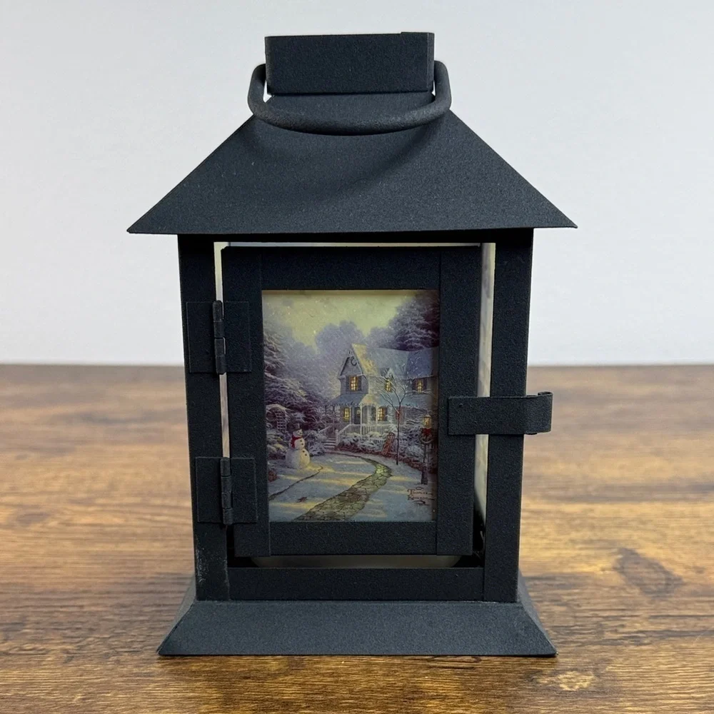 Candle Lantern with Scenic Artwork & Candle Inside